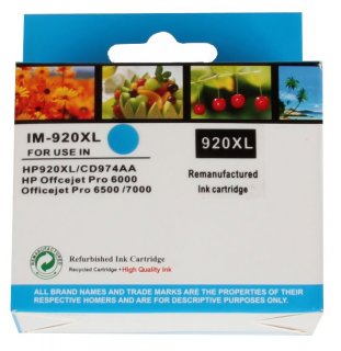 Generic HP 920XL Cyan Print Cartridge (Ink-HP-CD972AN)