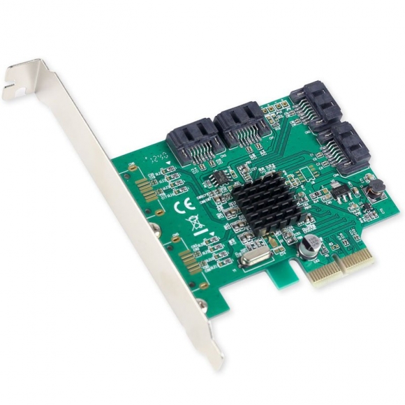 Syba SI-PEX40062 Marvell 88SE9235 4-Port SATA III PCIe Controller Card