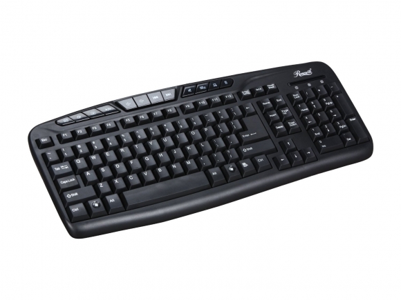 Rosewill RK-700M - Multimedia Keyboard - Black, 104 Normal & 12 Function Keys, USB Wired