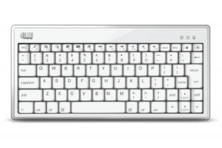 Adesso WKB-1010BW 84-Key White Bluetooth Multimedia Wireless Computer Keyboard