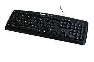 Fellowes 9892901 104-Key Wired USB Computer Keyboard w/ Microban Black