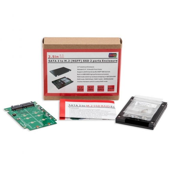 Syba SY-ADA40091 Dual M.2 SSD to SATA3 RAID Enclosure