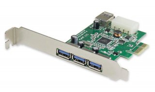 Syba 3+1 Port PCIe x1 USB 3.0 Controller Card