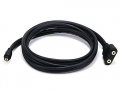 MonoPrice 5615 6 Foot Premium 3.5mm Stereo Male to (2) 3.5mm Stereo Female Cable (Gold Plated) - Black