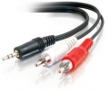 C2G 6 Foot Male 3.5mm Audio to Two Male RCA Stereo Cable