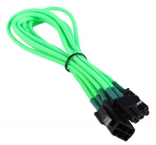 BattleBorn 6-Pin to 6+2 Pin PCI-E Green Braided Sleeve Conversion Cable
