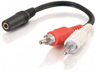 C2G 6" Female 3.5mm Audio to 2x Male RCA Stereo Cable