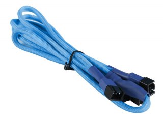 BattleBorn 3-Pin Fan to 4 x 3-Pin Cable - Braided Sleeve Light Blue
