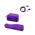 Reiko 3 in 1 Micro USB Charger Purple