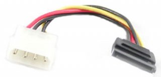 BattleBorn 6" 4-Pin Molex Power to 15-Pin Serial ATA Power Cable Converter