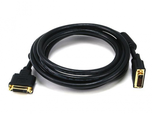 MonoPrice 2406 10 Foot 28AWG Dual Link DVI-D M/F Extension Cable - Black