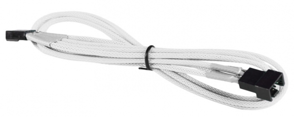 BattleBorn 4-Pin Fan M/F Single Cable - Braided Sleeve White
