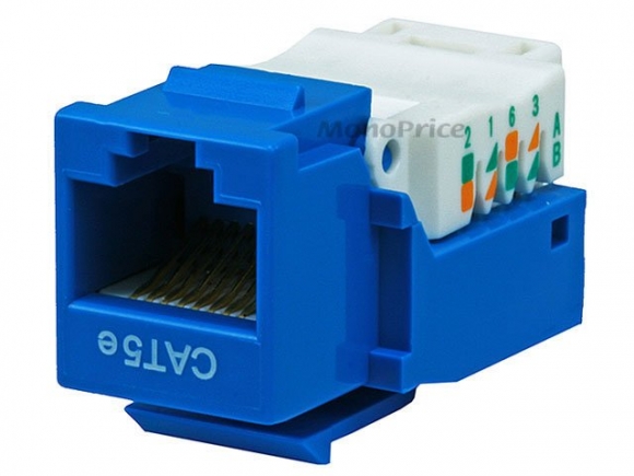 MonoPrice 313 Blue Cat5e Toolless RJ45 Keystone Jack