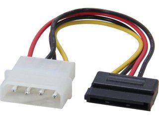 Coboc SC-MOL-6-SATA-F-M 6" Molex 4-pin LP4 Male to SATA 15-pin Power Adapter Converter Cable