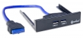Syba CL-HUB20113 2-Port USB 3.0 3.5" Front Panel Hub with Header Cable
