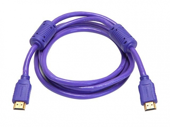Monoprice 4025 6 Foot 28AWG Purple High Speed HDMI Cable w/Ferrite Cores