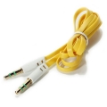 BattleBorn 3 Foot Yellow Flat 3.5mm Audio Auxiliary Connector Cable