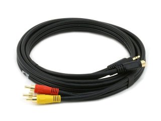 MonoPrice 6160 6 Foot S-Video & 3.5mm to Composite RCA Stereo Cable
