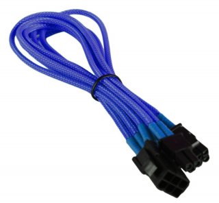 BattleBorn 6 Pin to 6+2 Pin Dark Blue Braided Sleeve PCI-E Cable