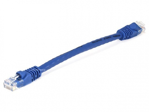 MonoPrice 4975 6 Inch Cat5e 350MHz UTP Ethernet Network Cable - Blue
