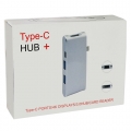 6-Port Single Type-C Card Reader and USB Hub for MacBook, Laptop