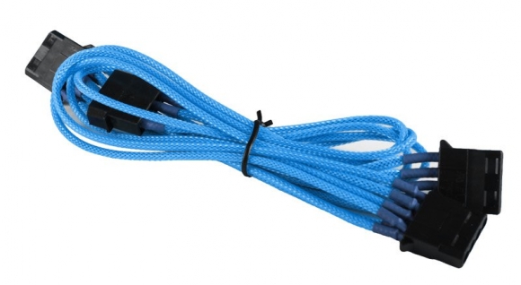 BattleBorn Braided Molex to 3 x 4-Pin Converter Cable - Light Blue