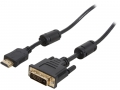 Coboc EA-HD2DVI-15-BK 15 ft. Black HDMI A Male to DVI-D (24+1) Male 30AWG High Speed HDMI to DVI-D Adapter Cable