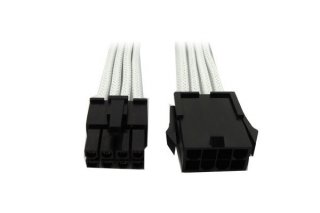 GeLid CA-8P-02 White 8-pin EPS 12V UV-Reactive Sleeve 300mm Cable