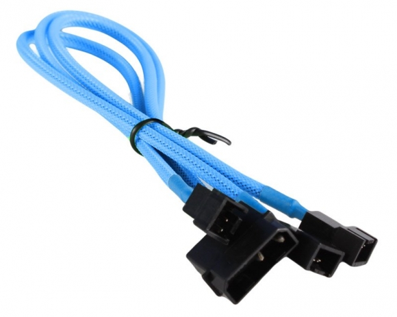 BattleBorn Molex to 3x3 Pin Adapter - Light Blue Braided Sleeved
