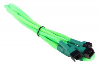 BattleBorn 3pin Fan to 3 x 3pin Extension Cable Braided Sleeve (Green)