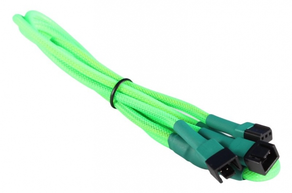 BattleBorn 3pin Fan to 3 x 3pin Extension Cable Braided Sleeve (Green)
