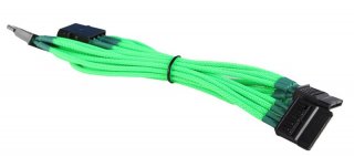BattleBorn Molex to 3 x SATA Adapter Cable (Green Braided Sleeved)