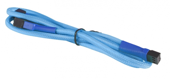 BattleBorn 3-Pin Fan "Y" Splitter Braided Cable (Light Blue)