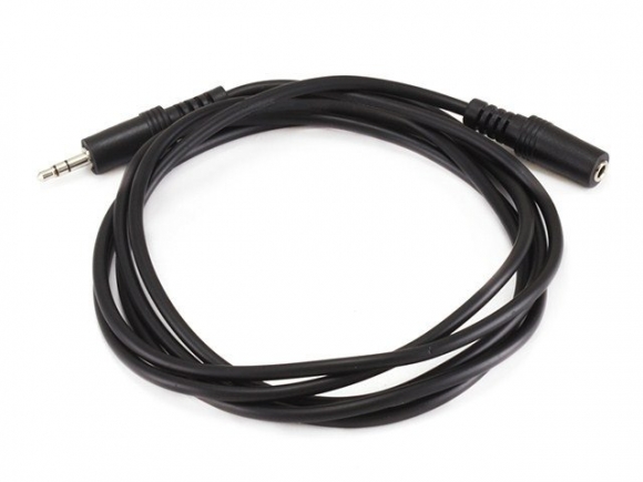 MonoPrice 6 Foot 3.5mm Male to Female Stereo Extension Cable - Black