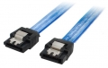 Syba 17" Metal Latching SATA II Data Cable - Trans/Blue
