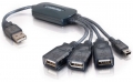 C2G 27402 4-Port USB 2.0 Breakout Hub with 1x Mini-USB Connector