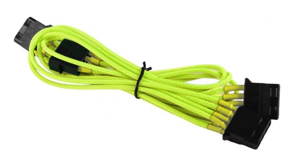 BattleBorn Molex to 3 x Molex Connector Yellow Braided Sleeved Adapter
