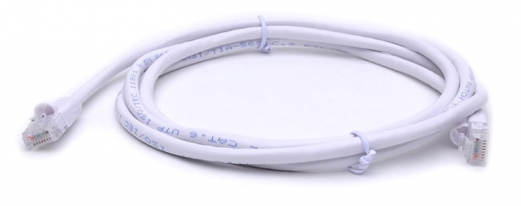 BattleBorn White 5 Foot Cat6a UTP RJ45 Patch Cable