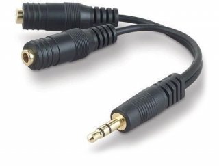 Belkin F8V234 Black 3.5mm Male to 2 x 3.5mm Female Splitter Cable
