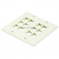 MonoPrice 6838 Ivory 12 Plug 2-Gang Keystone Wall Plate