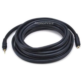 MonoPrice 5589 15ft 22AWG 3.5mm Stereo Male to Female Extension Cable