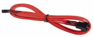 BattleBorn CB-4PMFS-Red 4-Pin Fan M/F Single Cable - Braided Sleeve Red