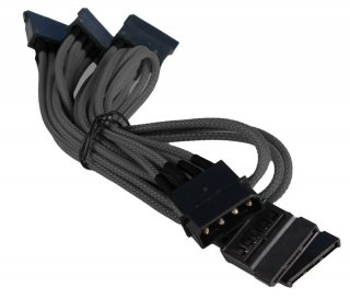 BattleBorn Black Braided Molex to 5 x SATA Cable