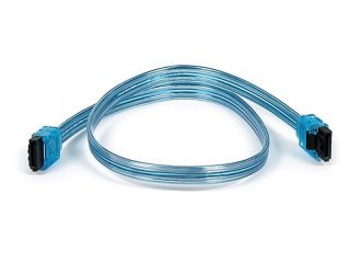 MonoPrice 8787 18inch SATA 6Gbps Cable w/Locking Latch - UV Blue