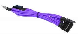 BattleBorn Purple Braided Molex to 3 x SATA Male Connectors Cable