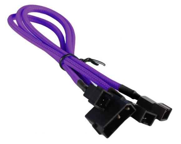 BattleBorn 30cm Molex to 3x3 Pin Braided Sleeved Adapter (Purple)