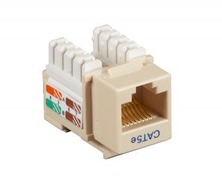 BattleBorn Cat5 / Cat5e Tool Less Keystone Jack (Ivory)