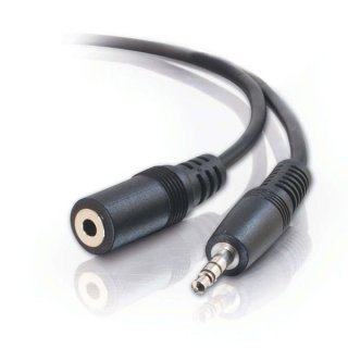 C2G 6 Foot 3.5mm Heavy Duty M/F Audio Extension Cable (Black)