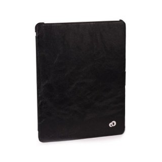 Kroo MIA3SHK1 Black Leather Venice Shell New iPad Case