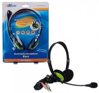 iMicro IM942 Cushioned Stereo Headset with Boom Microphone
